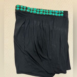 Cache medium strapless black top with fancy western rock style beading